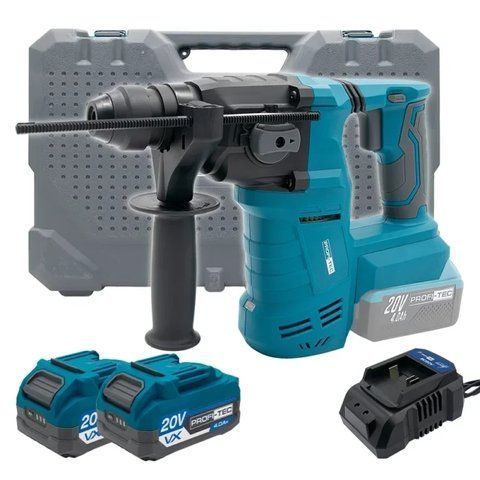 Акумуляторний перфоратор PROFI-TEC PPBH2520 POWERLine (2&times;PT2040VX (4,0 А&middot;год), зарядний пристрій) 6700 фото