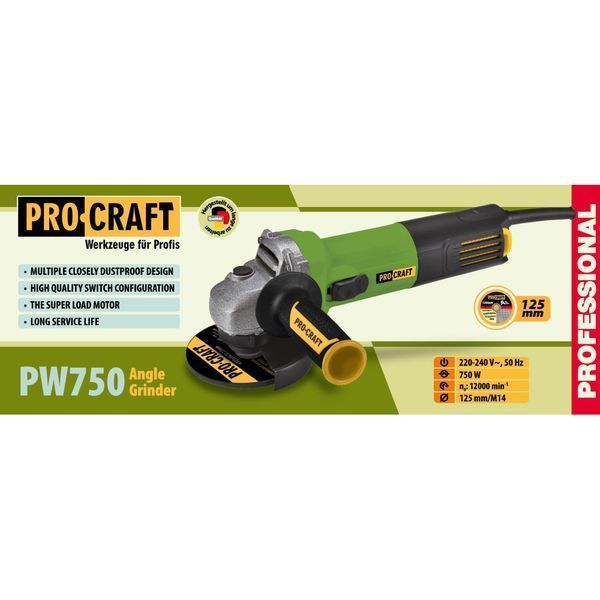 Углошлифовальная машина Procraft PW750 125 мм 1400 фото