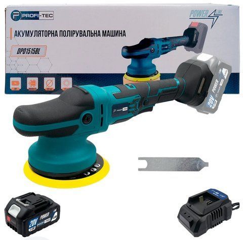 Акумуляторна ексцентрикова полірувальна машина PROFI-TEC DPO1515BL POWERLine 4900 фото