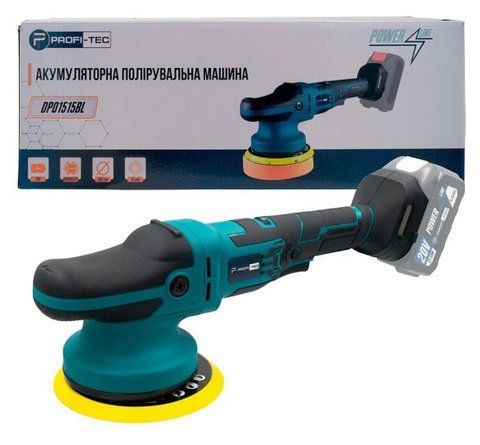 Акумуляторна ексцентрикова полірувальна машина PROFI-TEC DPO1515BL 3900 фото